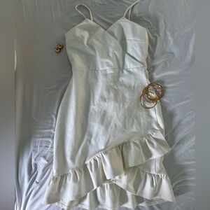 lulus white ruffle mini dress